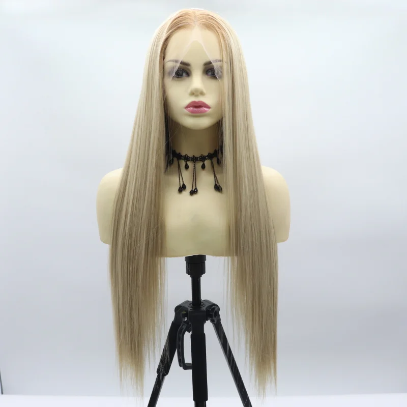 peluca-de-fibra-sintetica-de-gran-superficie-13-6-con-encaje-frontal-tejido-a-mano-para-mujer-color-dorado-degradado-cabello-largo-y-liso-con-raya-al-medio