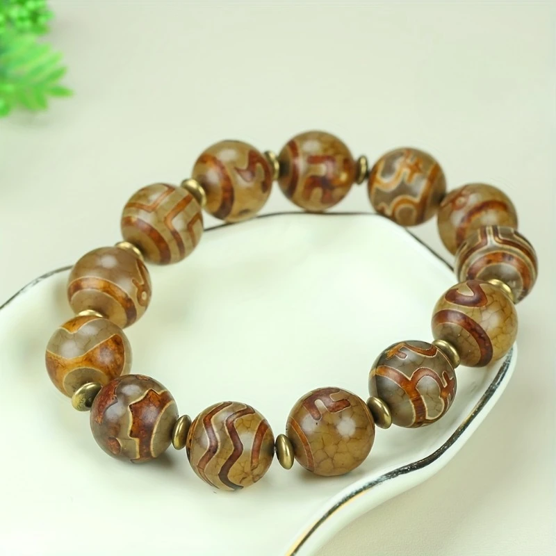 

Men and Women Elegant Tibetan Natural Stone Bead Bracelet - Suitable for Casual and Formal Settings, Tibetan Jewelry