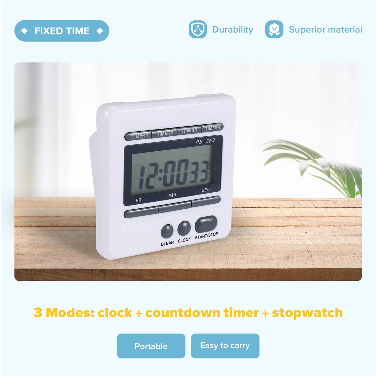 مؤقت العد التنازلي الرقمي النوعي 4 قنوات العد التنازلي المطبخ مؤقت الطبخ على مدار الساعة