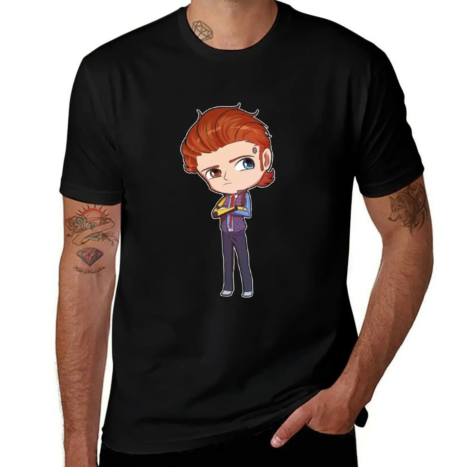 

Rhys the Company Man Chibi T-Shirt rapper graphic tees cotton man t-shirts funny gifts plus size clothes Men's t-shirts