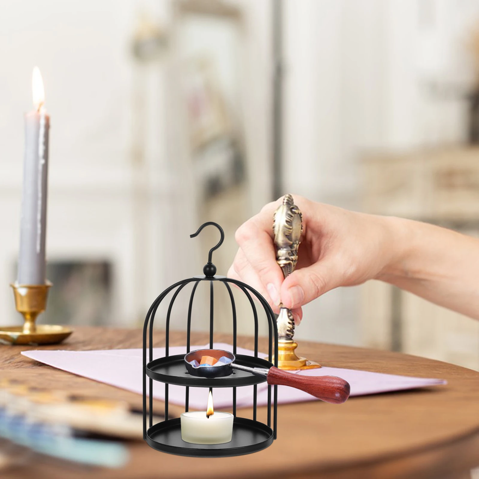 

Wax Stove Sealing Warmer Melting Furnace Kit Bird Cage Stainless Steel Heater
