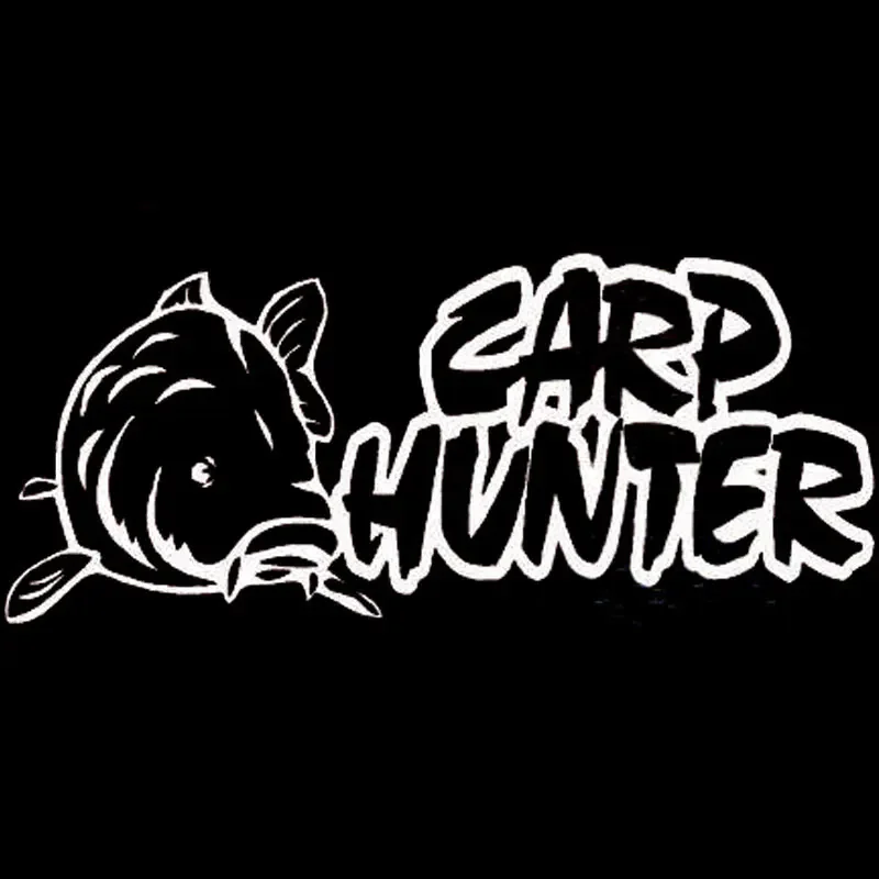 Car Styling Carp Hunter Fishing Vinyl Stickers creative decals waterproof auto Accessories 16cm*6.5cm