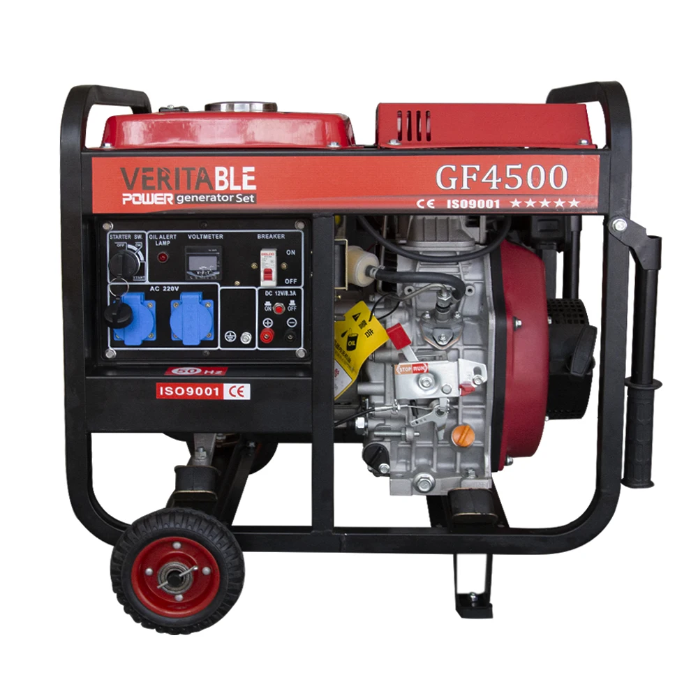 

Rechargeable 220 volt recoil and electric start air-cooled diesel generator open type