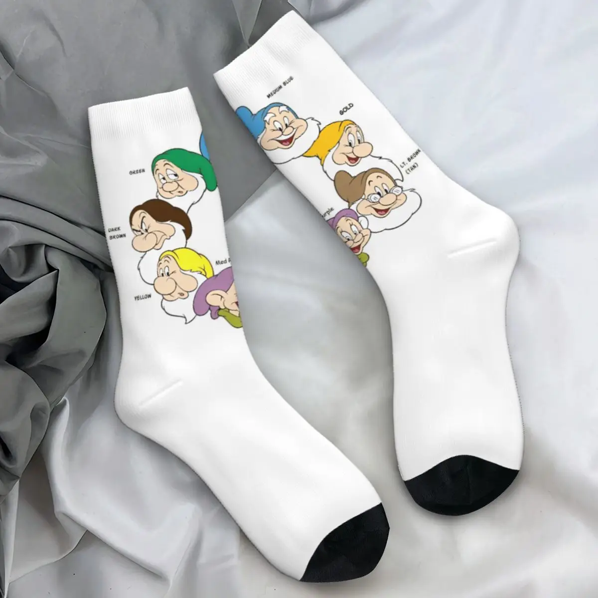 

Seven Dwarfs Snow White Socks Casual Stockings Unisex Men Comfortable Skateboard Socks Autumn Design Non Slip Socks