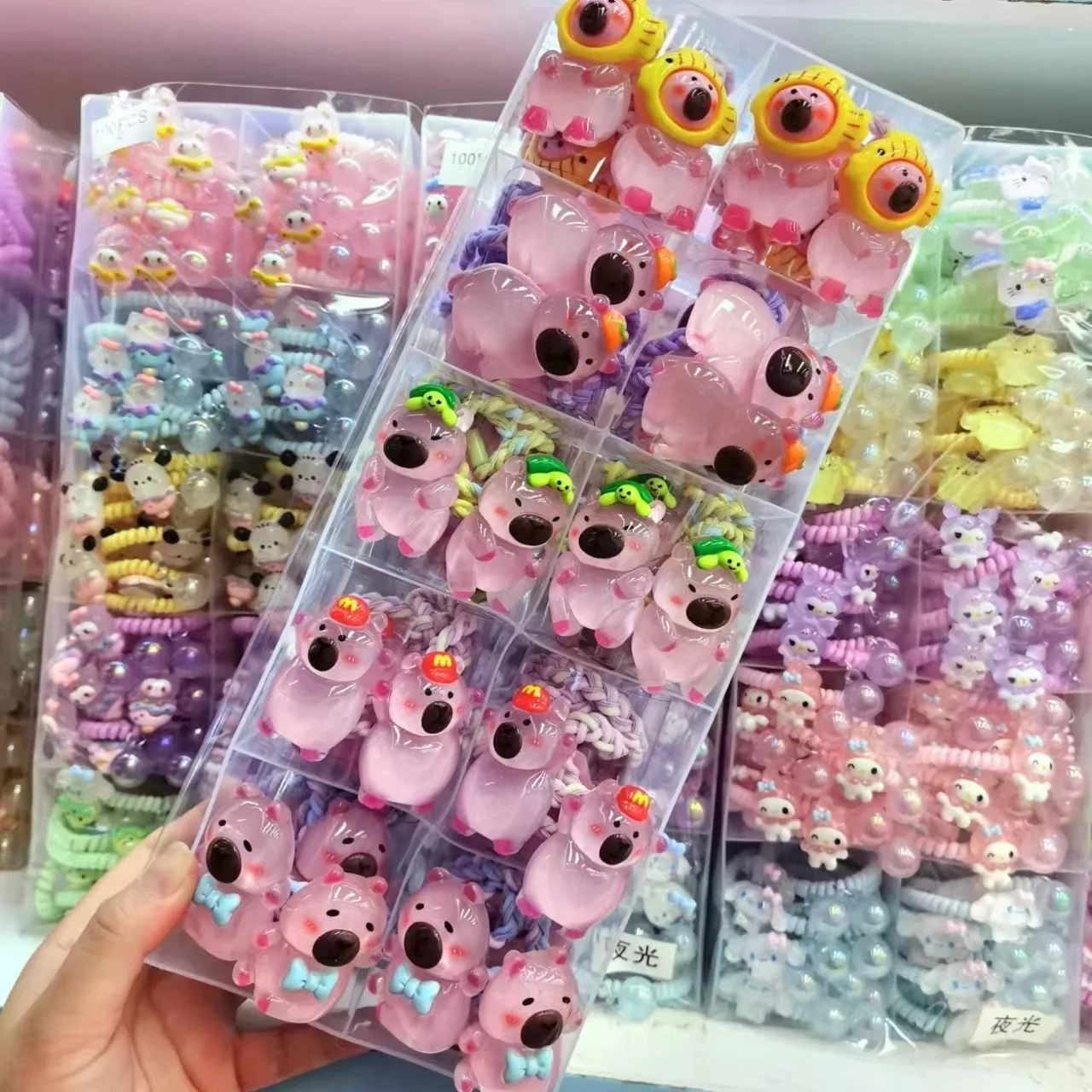 

Ночник, милый розовый Капибала, высокая эластичность, тканая веревка, детская повязка на голову с хвостиком из мультфильма, повязка на голову с резинкой для девочек