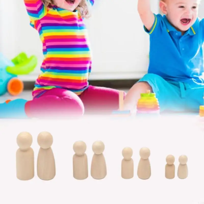 N1HB 50Pieces Unpainted Peg Dolls Blank Figure Dolls For Crafting Painting And Decorating Activity for Child and Adult