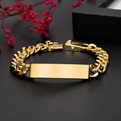 Hot sales originality 18K Gold Chain Bracelets for Men boy Charm Women Wedding Party 21cm Anniversary gift streetwear jewelry