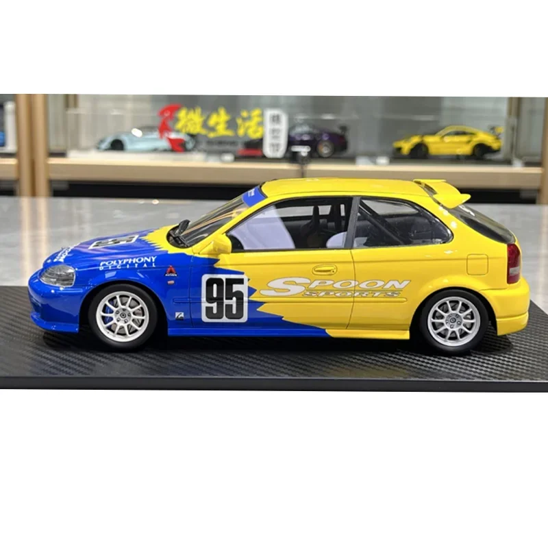 หนึ่งรุ่น 1/18 Honda Civic EK9 ช้อนเรซิ่นของเล่นรถ Diecast โลหะของขวัญ