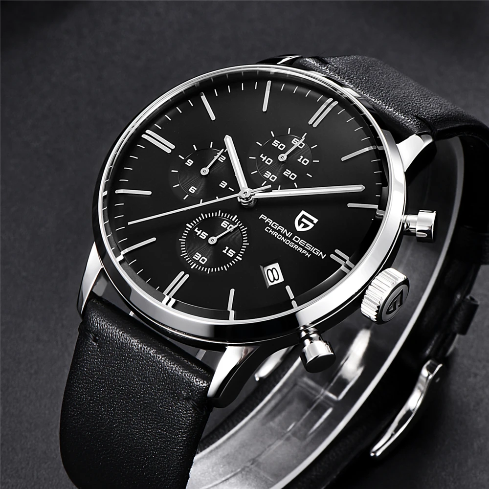 PAGANI DESIGN นาฬิกาควอตซ์อัตโนมัติทหารกีฬา Chronograph สแตนเลสนาฬิกากันน้ํา Reloj Hombre PD2720