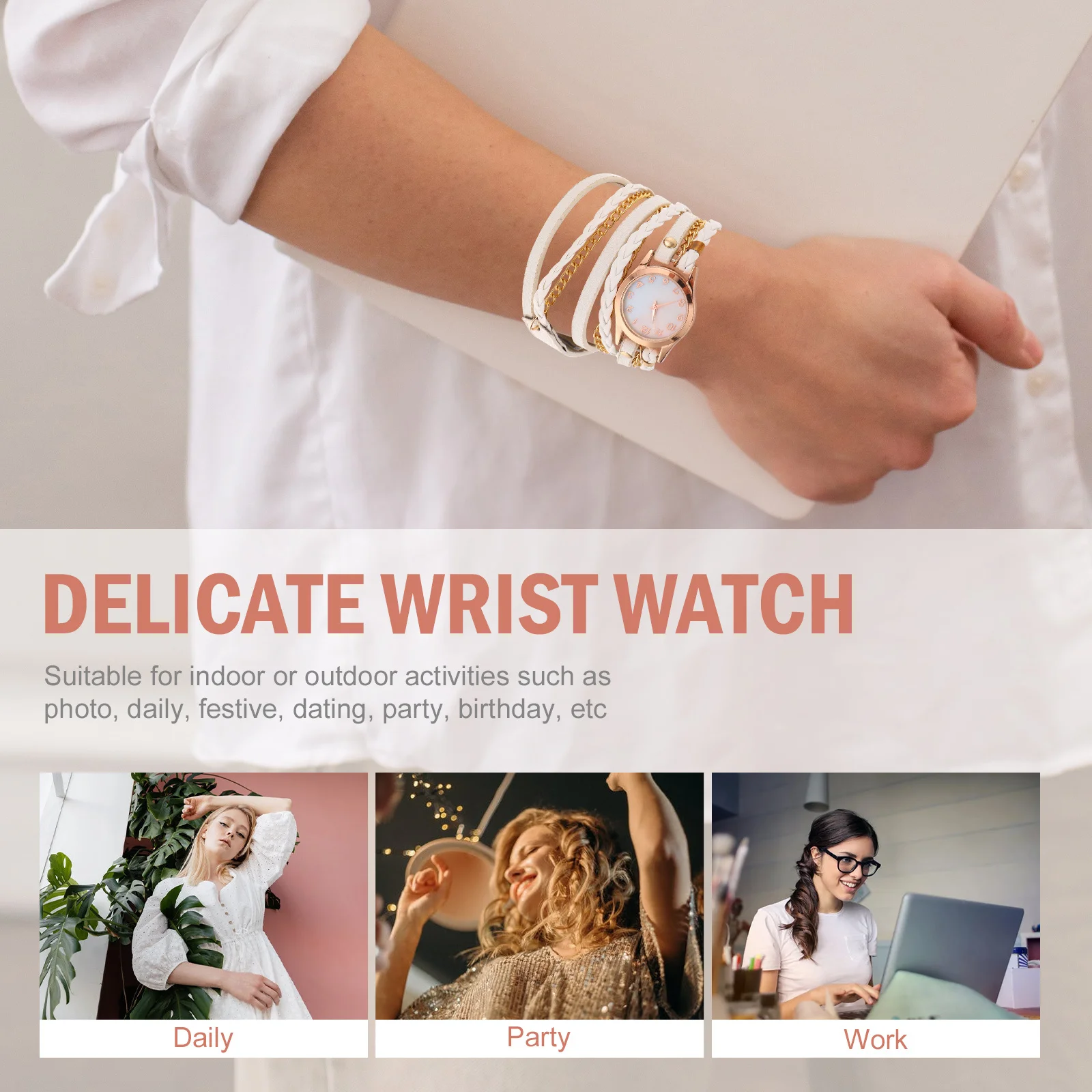 

Women Bracelet Watch Delicate Lightweight Wrist Wrap Watch Stylish Daily Casual Festival Birthday Gift