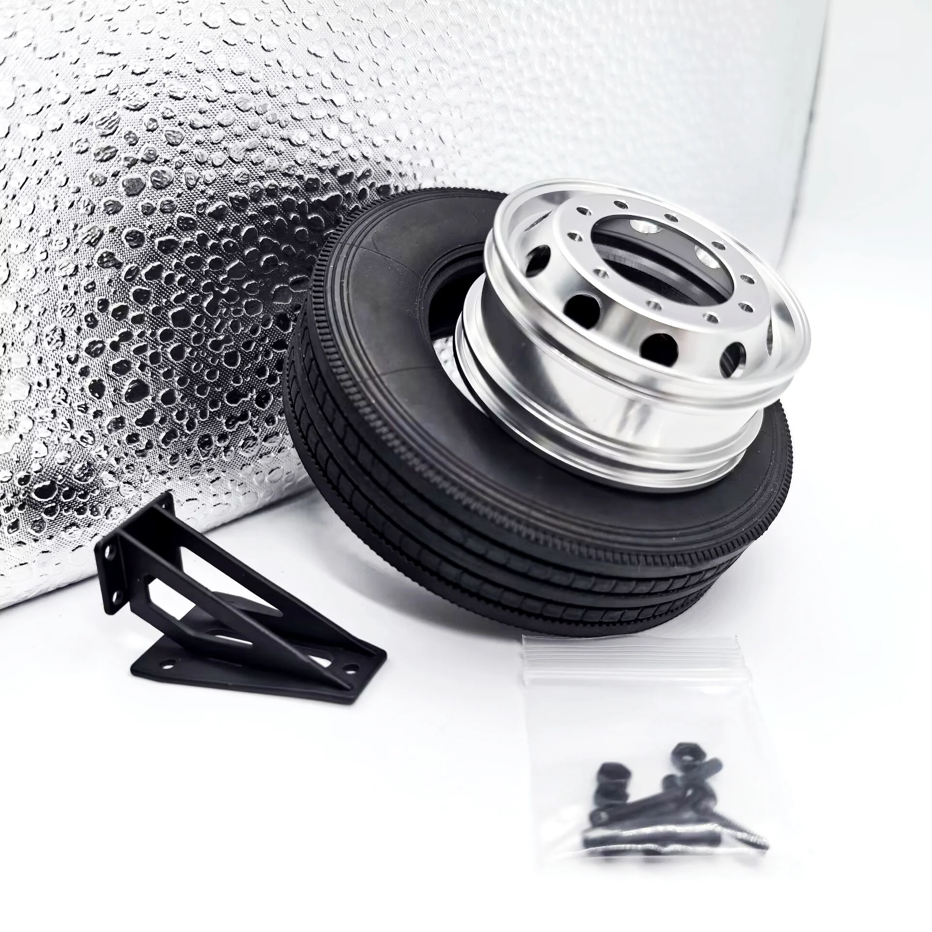 

Spare Tire Rack Kit-JXmodel Truck Model 1:14 Tractor Bucket Adaptation With Original Tires For Tamiya Lesu For Scania Parts