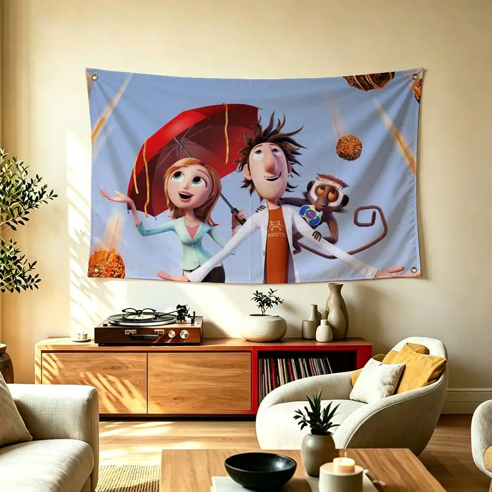Classic Animations Cloudy-CWCM   Flags Wall Hanging Tapestry Outdoor Garage Room Decorative flag Background Blanket