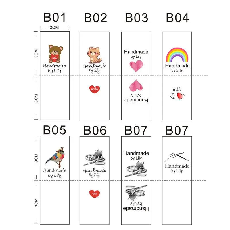 20X60mm Custom Sewing label, Logo or Text - fold Tags, Personalized Brand , Printing Labels, Sew Handmade Label 2x5cm