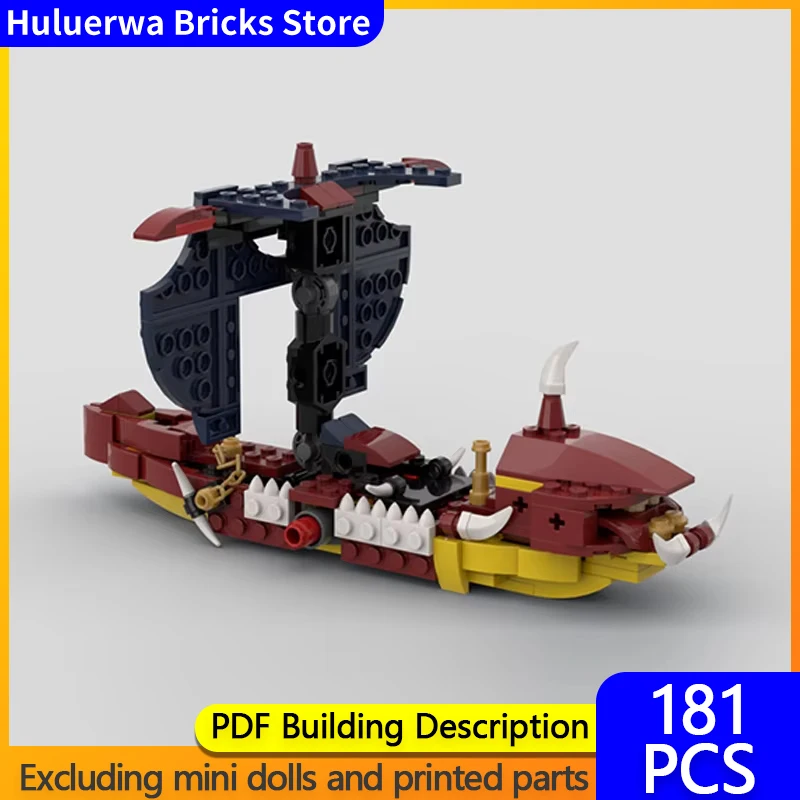 스트리트 뷰 모델 MOC 빌딩 브릭, 바이킹 드래곤 엘리먼트 범선 모듈러 기술 선물, 휴일 조립 어린이 장난감 세트