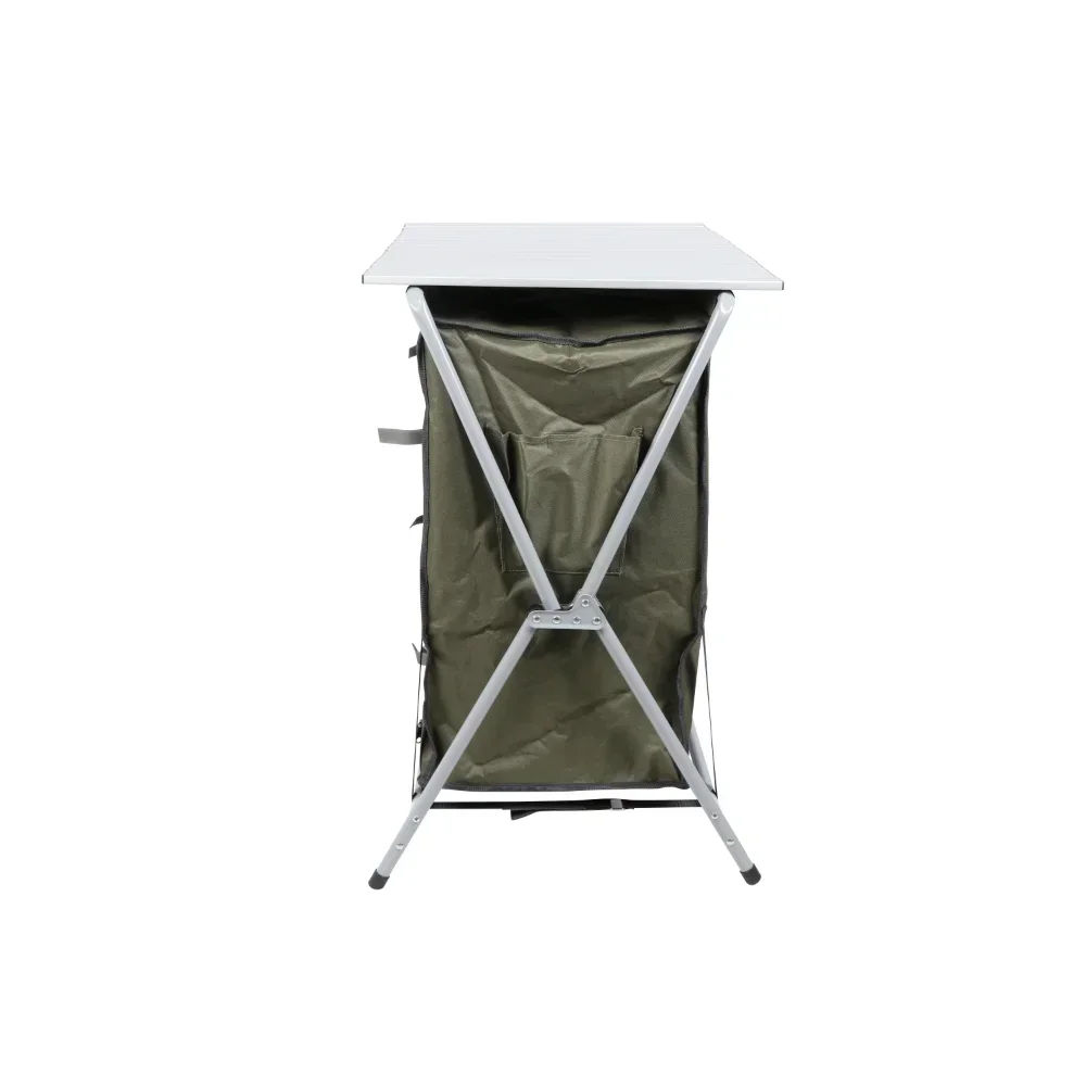 Outdoor Table Quick and Easy To Assemble Two-shelf Deluxe Cupboard Lets a Durable Aluminum Roll-top Gray,Double Camping