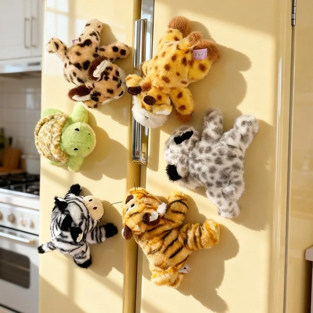 Tiger Magnetic Refrigerator Sticker Zebra Fridge Decoration Forest Series Refrigerator Magnet Leopard Cat Lying Home Decor