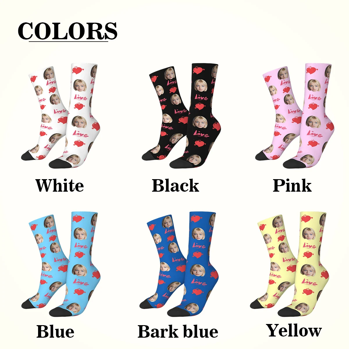 Custom avatar socks for men and women custom photo socks DIY personalized picture socks photo socks personalized gifts view 2