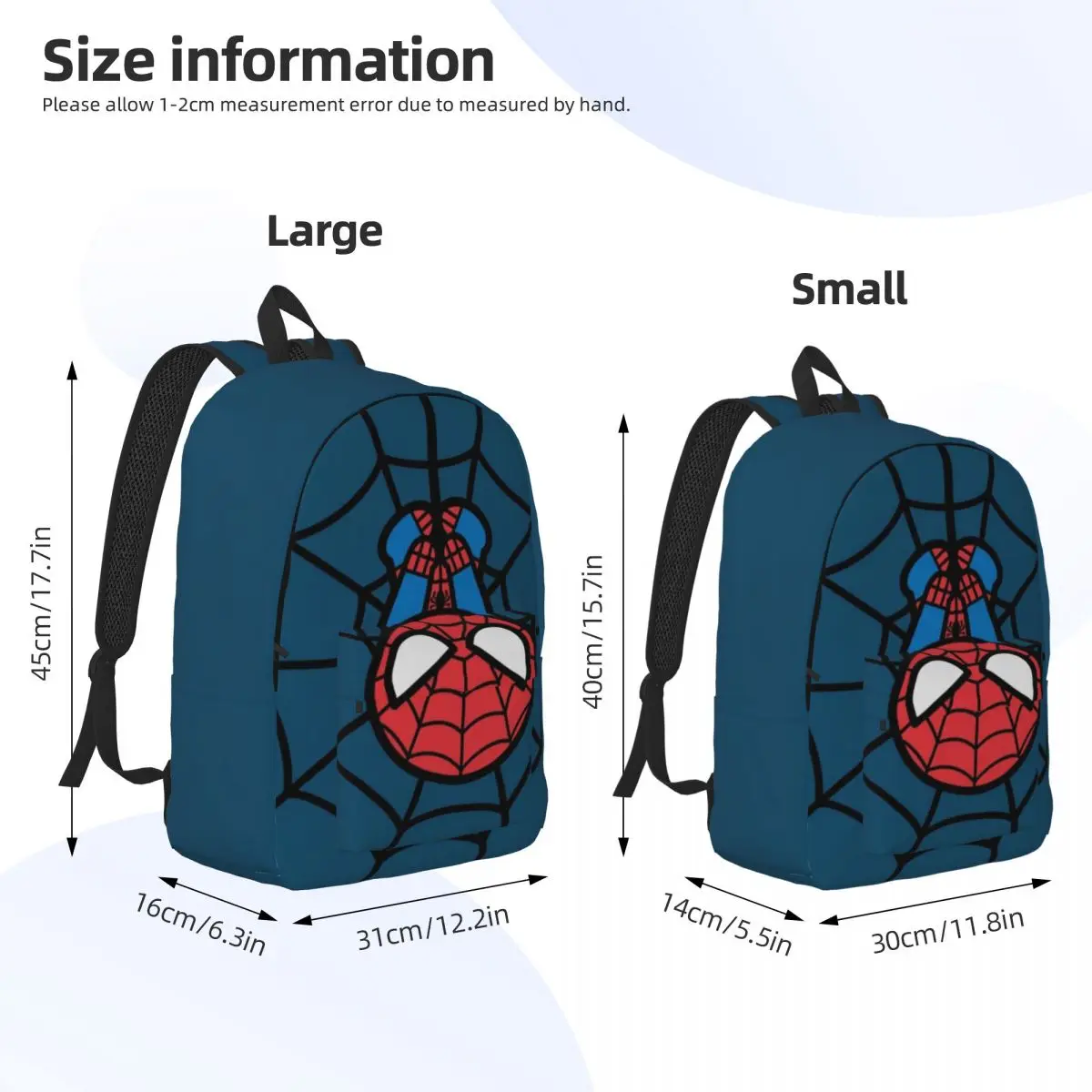 Custom Kawaii Spider Man Hanging Upside Down Canvas Backpacks Men Women Casual Bookbag for College School Spiderman Bags