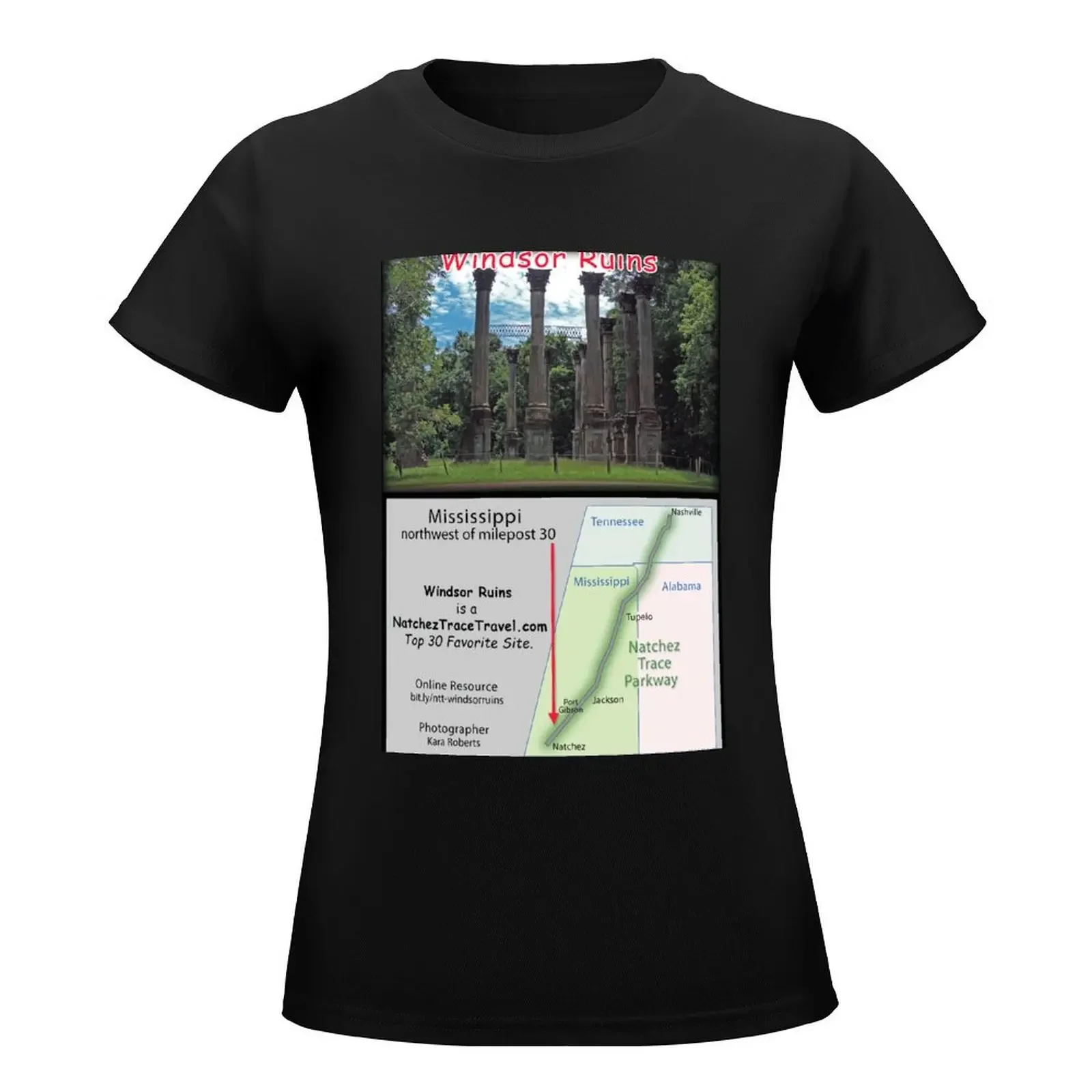 Windsor Ruins on the Natchez Trace Parkway. T-Shirt Short sleeve tee vintage clothes funny graphics clothes for Women