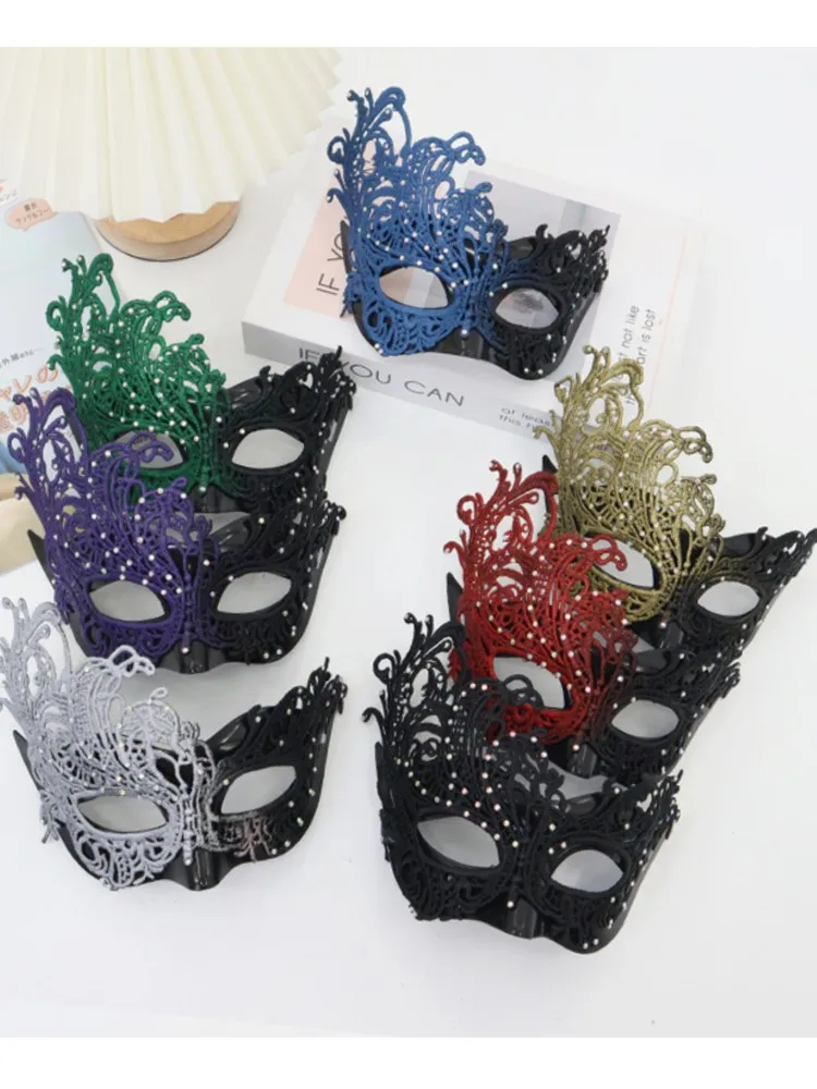 Masque pour les yeux Sexy plume eau diamant gland vénitien mascarade bal Halloween fête déguisement accessoires de déguisement dame masque facial