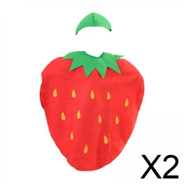 2xTraje de fresa Disfraz de fruta de dibujos animados para juegos de rol de Halloween Fiesta temática Estilo B