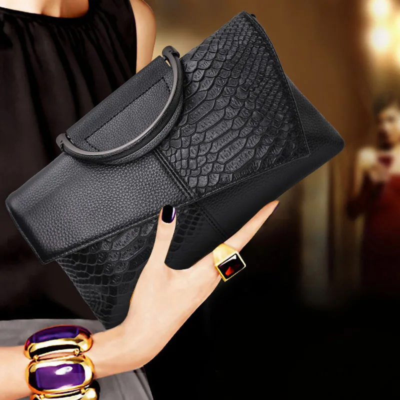 New Women's Snake Pattern Printed Handbag with Luxury and Multi functional Leather Wallet