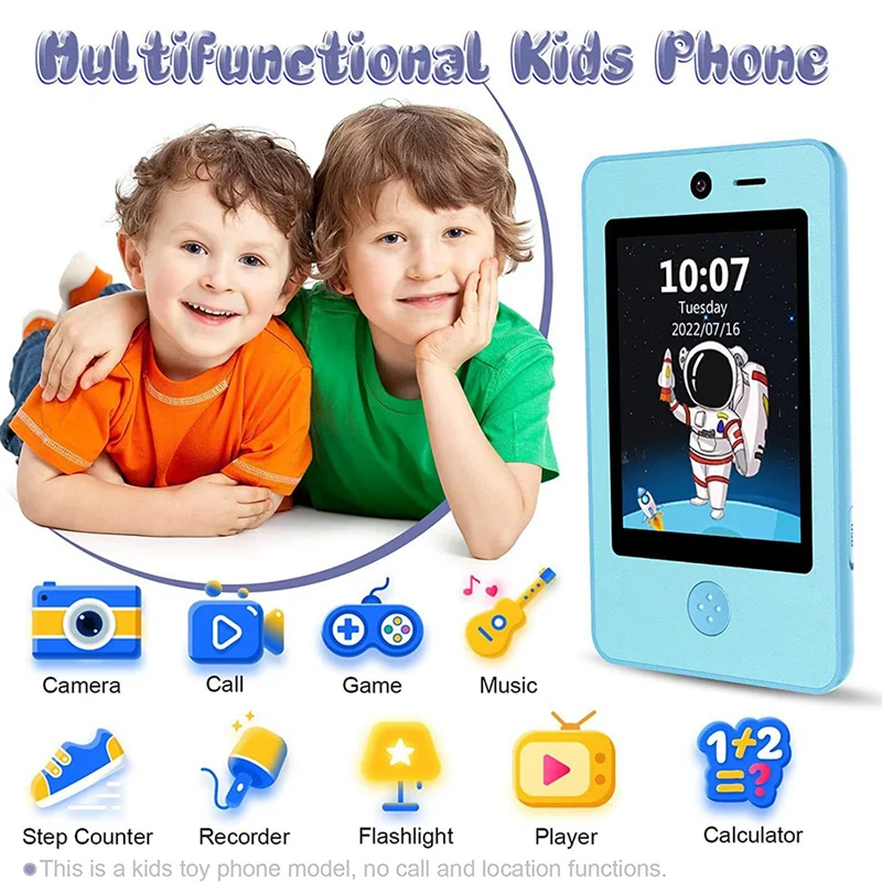 ABSQ-هاتف ذكي للأطفال الصغار بشاشة لمس 3.8 بوصة للأولاد والبنات مع كاميرا ومشغل موسيقى ومسجل صوت وعداد الخطى