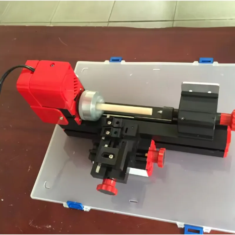 Z20002 Mini Gemotoriseerde Metalen Draaibank Machine 24W 2000 12000 RPM Multifunctionele Student Onderwijs Volledig Metalen Workshop Tool
