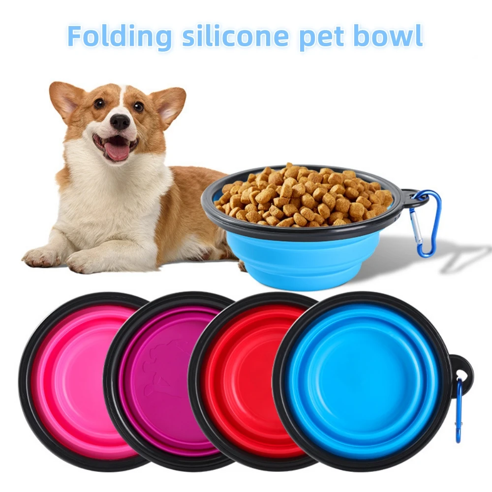 

350ml 650ml 1000ml Collapsible Dog Pet Folding Silicone Bowl Outdoor Travel Portable Puppy Food Feeder Dish Bowl Pet supplies