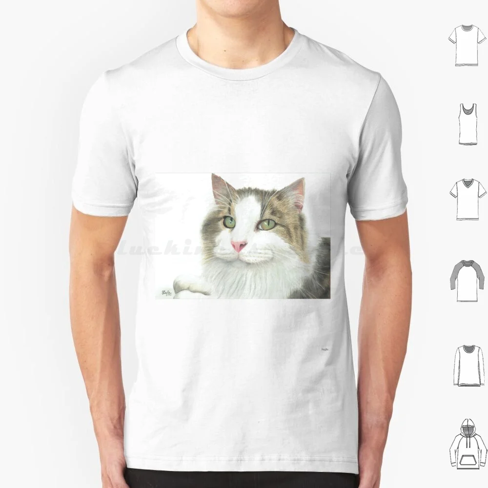 

Футболка Love Is 6Xl, хлопковая крутая футболка, кошка, котенок, цветной карандаш, питомец, Портрет Питомца