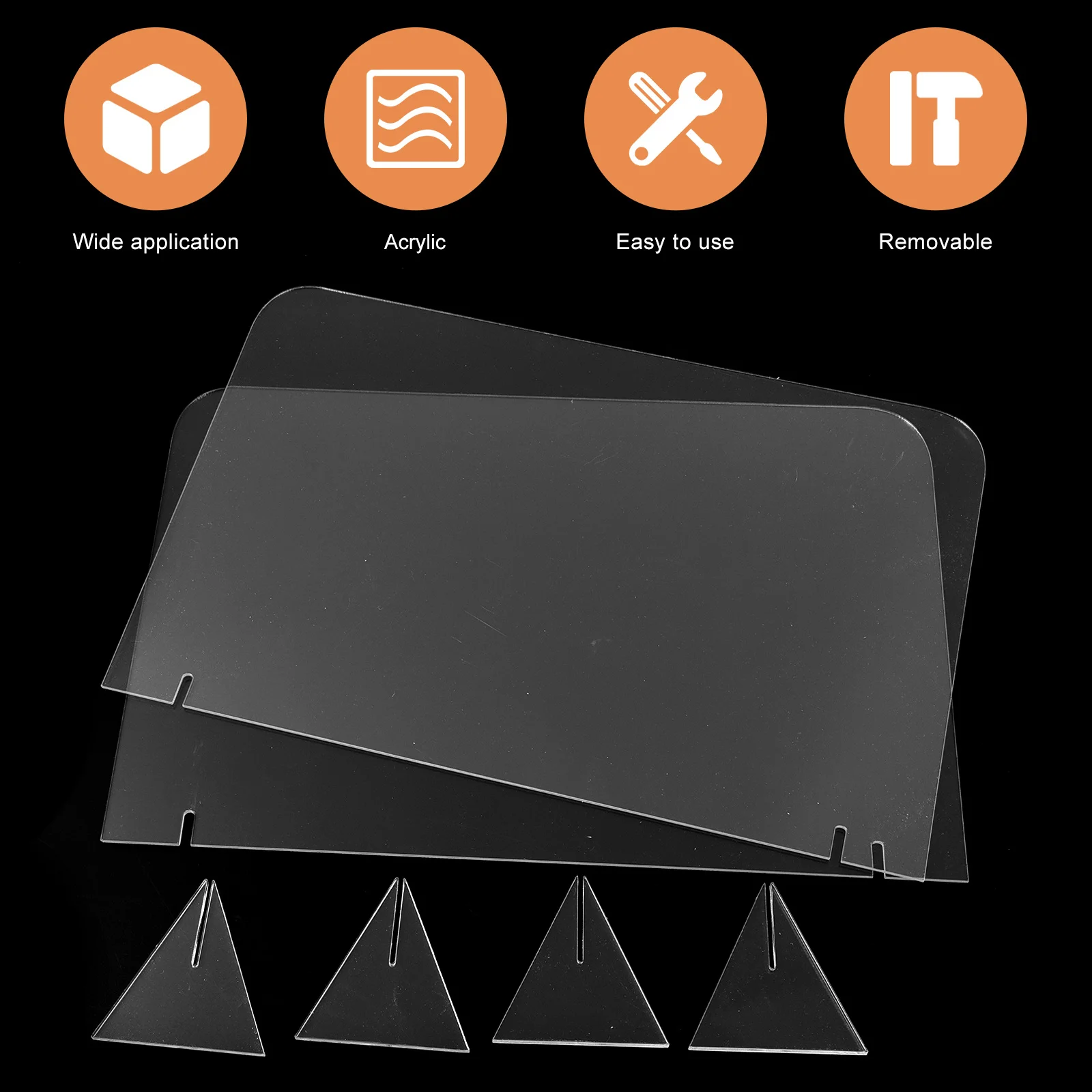 5pcs Acrylic Whiteboards Clear Desktop Writing Message Board For Office Home Use Transparent Writing Boards Display Sign