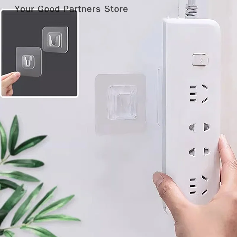 Picture 3: Double-Sided Adhesive Wall Hooks Hanger Strong Transparent Suction Cup Sucker Hooks Kitchen Bathroom Storage Plug Socket Holders