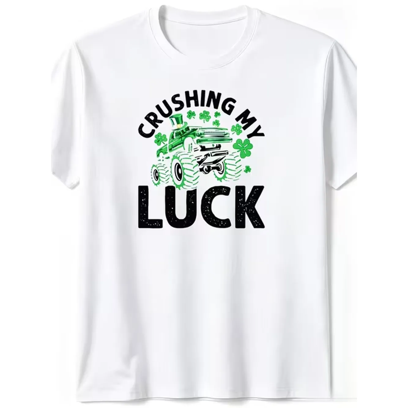 1Pc Teenagers Graphic T Shirt Monster Truck Shamrock Print Short Sleeve Crew Neck For Teenagers For Teenager