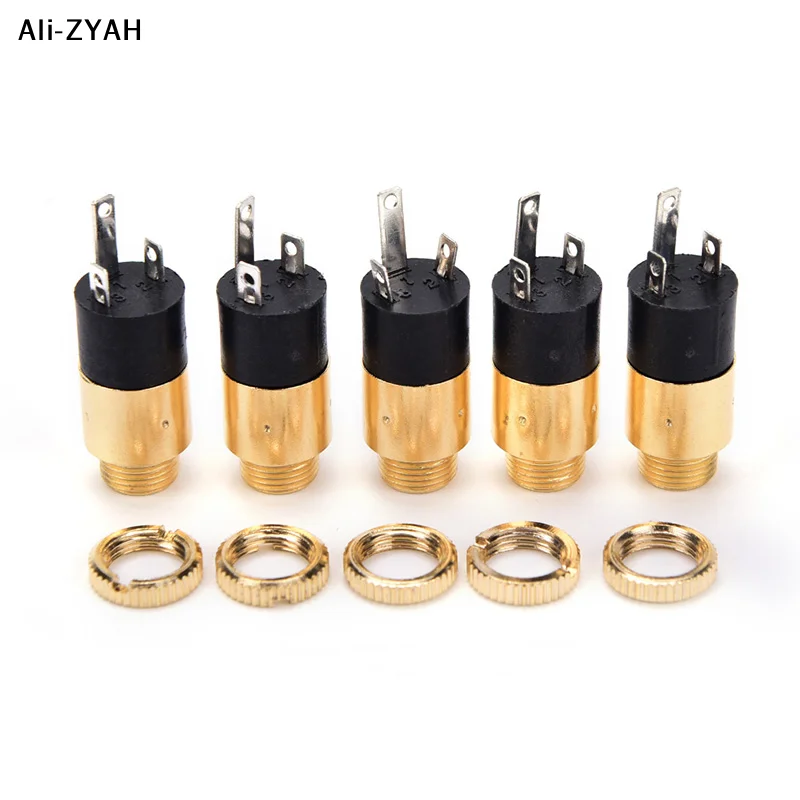 【Ha8】5Pcs Gold Silver Color PJ392 3.5mm Stereo Female Sockect Jack 3.5 Audio Headphone Connector gold