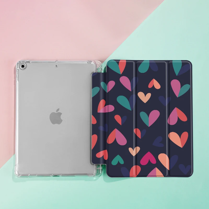 love Case For iPad 9th/ 8th/ 7th Generation 10.2 inch Case,For MiNi 4/5/6 Cover,with Pencil Holder,Auto Wake/Sleep Cover