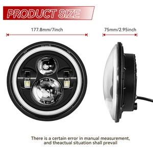 LED -Scheinwerfer für Jeep Wrangler, DRL für Land Rover Defender, Nissan Patrol Y60, Hummer H1 und H2, 4x4, 7in, TJ JK LJ CJ, 7in 8 Hauptverkäufe LED LED Universal Car - №3