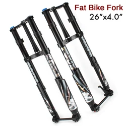 Alloy Double Crown Mountain Fat Bicycle Front Fork Air Suspension 170mm Travel MTB Desert Snow Bike Forks 15x150mm Thru Axle