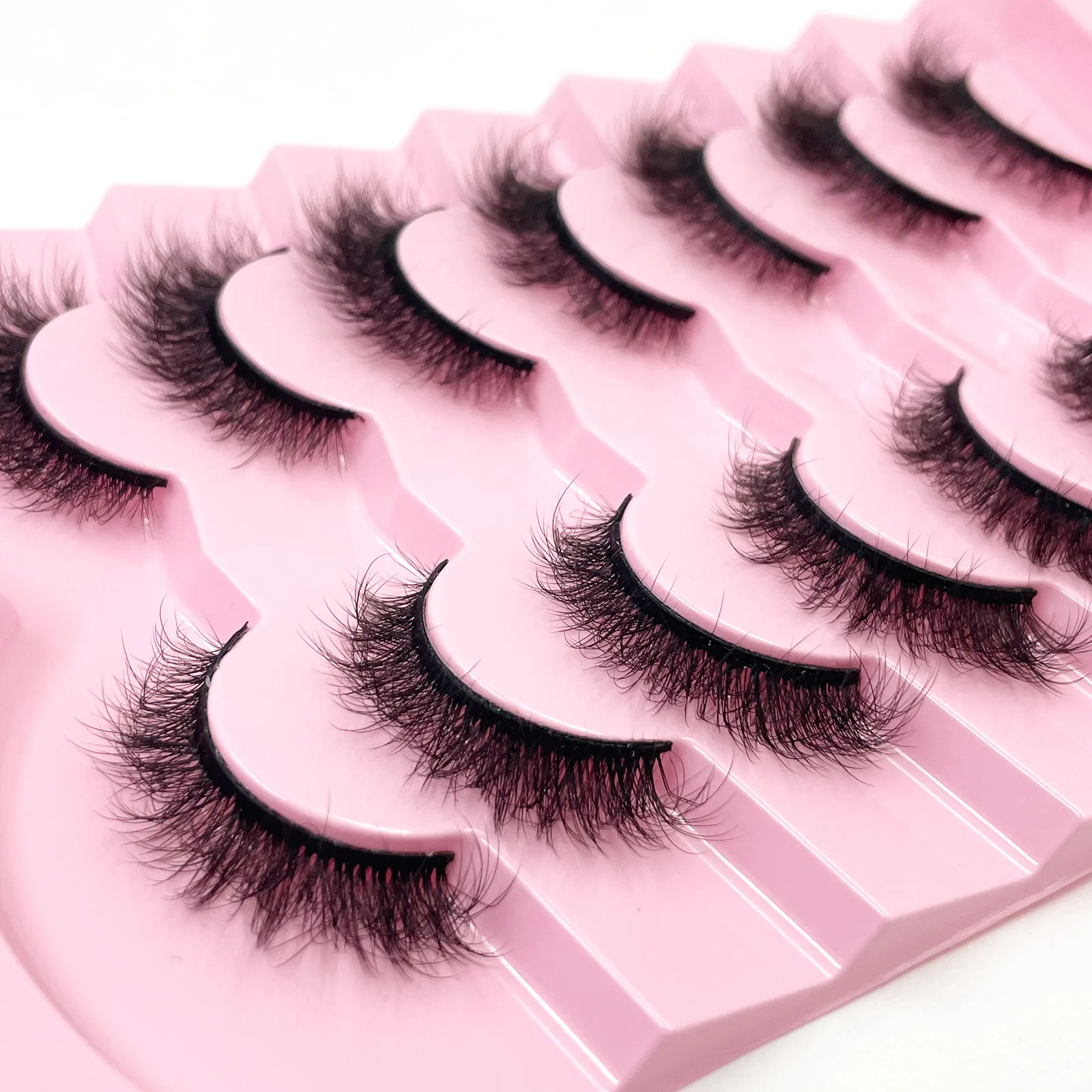 Neue 7 Paar Dicke, 3D-Simulierte Nerzfell-Falschwimpern Kurze, Dramatische Falschwimpern Großhandel Komplette Linie Falsche Wimpern – Detail 40