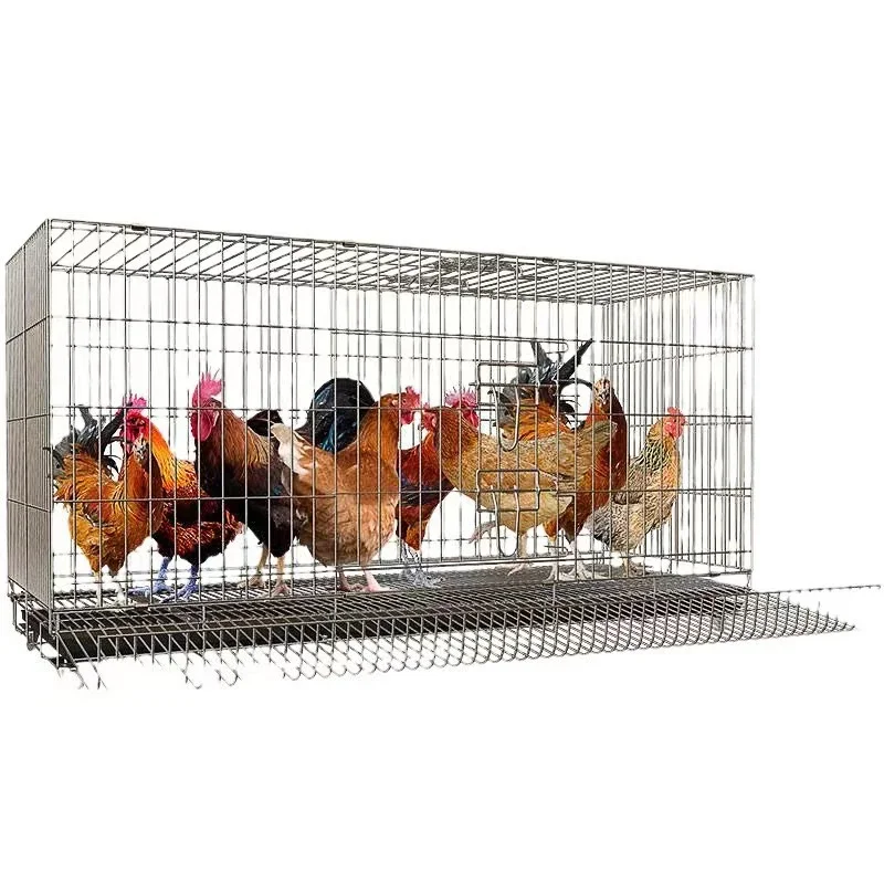 Large Foldable Steel Chicken Coop House Cage With Cover New Condition Mesh Outdoor Hen Run For Yard Backyard Farm