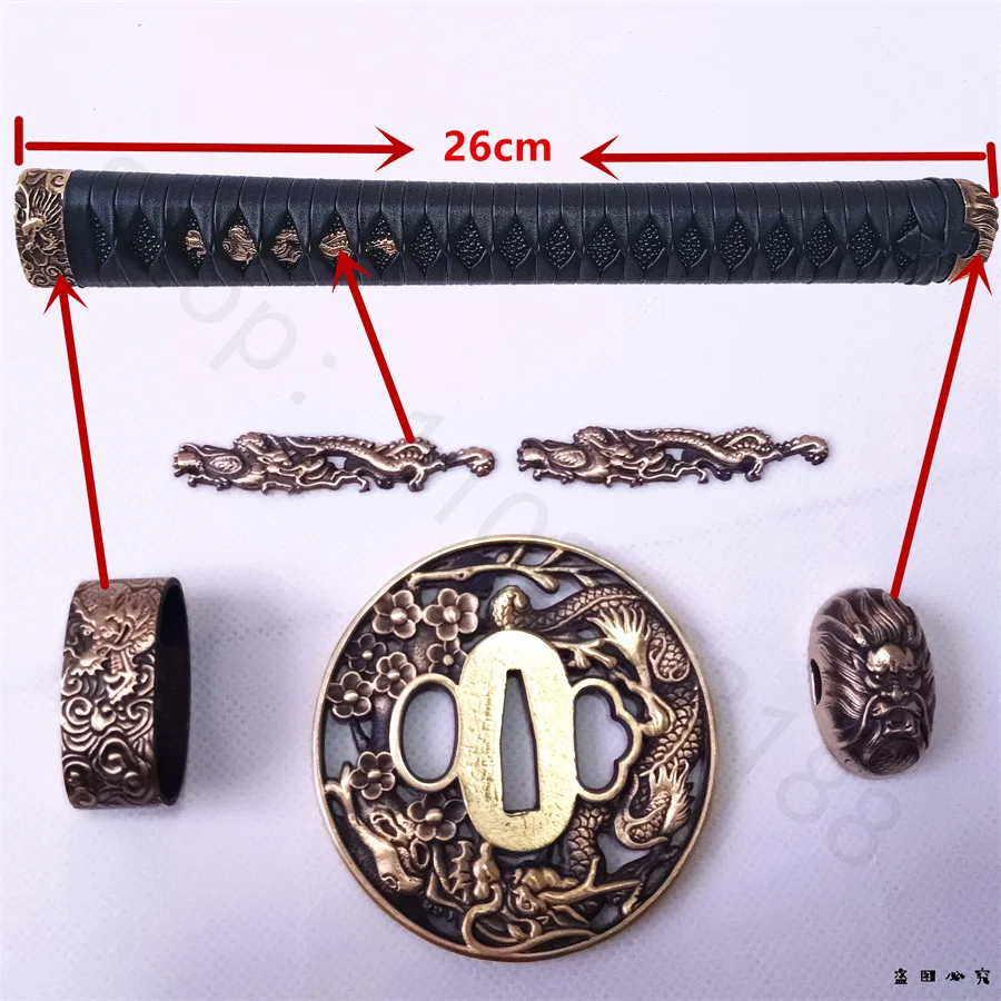 Very Beautiful A Set Handle Tsuka Brass Handguard Tsuba Guard Fuchi Menuki Kashira For Japanese Katana Samurai Sword Fittings