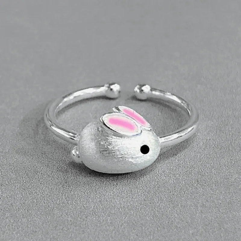 Fashion Cute Lucky Rabbit Rings For Women Kids Lovely Animal Ear Open Ajustable Rings Wedding Party Finger Ring Jewelry Gifts