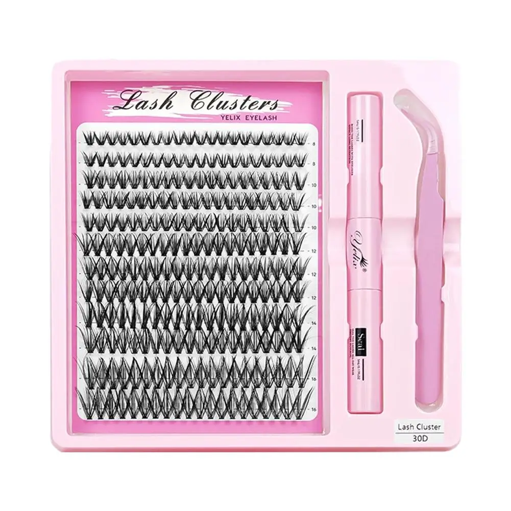 DIY False Eyelashes Clusters Extensions Kit 30D 60D 80D 100D Mix Lash Clusters With Glue Tweezers Makeup Tool