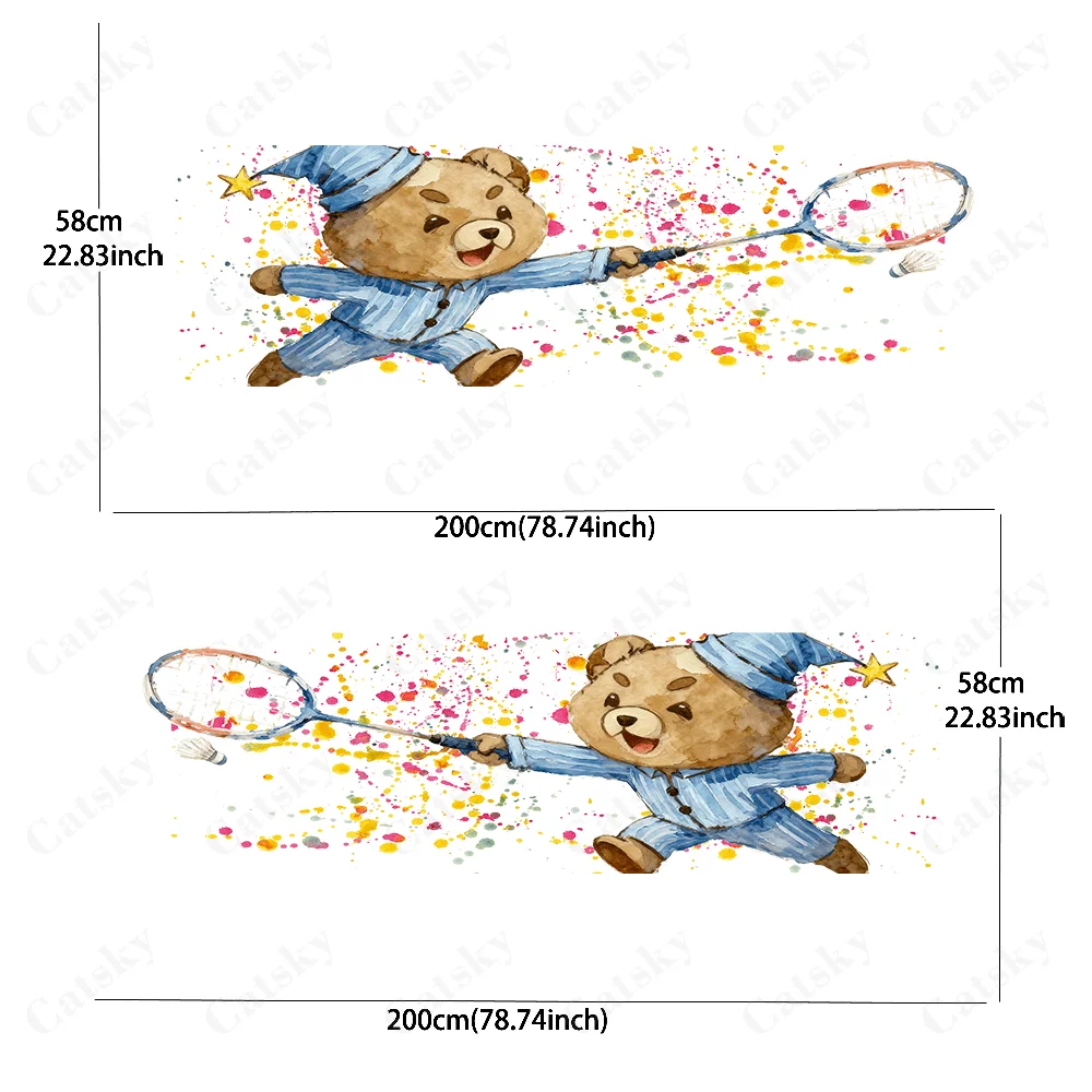 Cute pajama teddy bear creative pattern stickers for car body and door side, fashionable stickers, two pieces of decoration suit