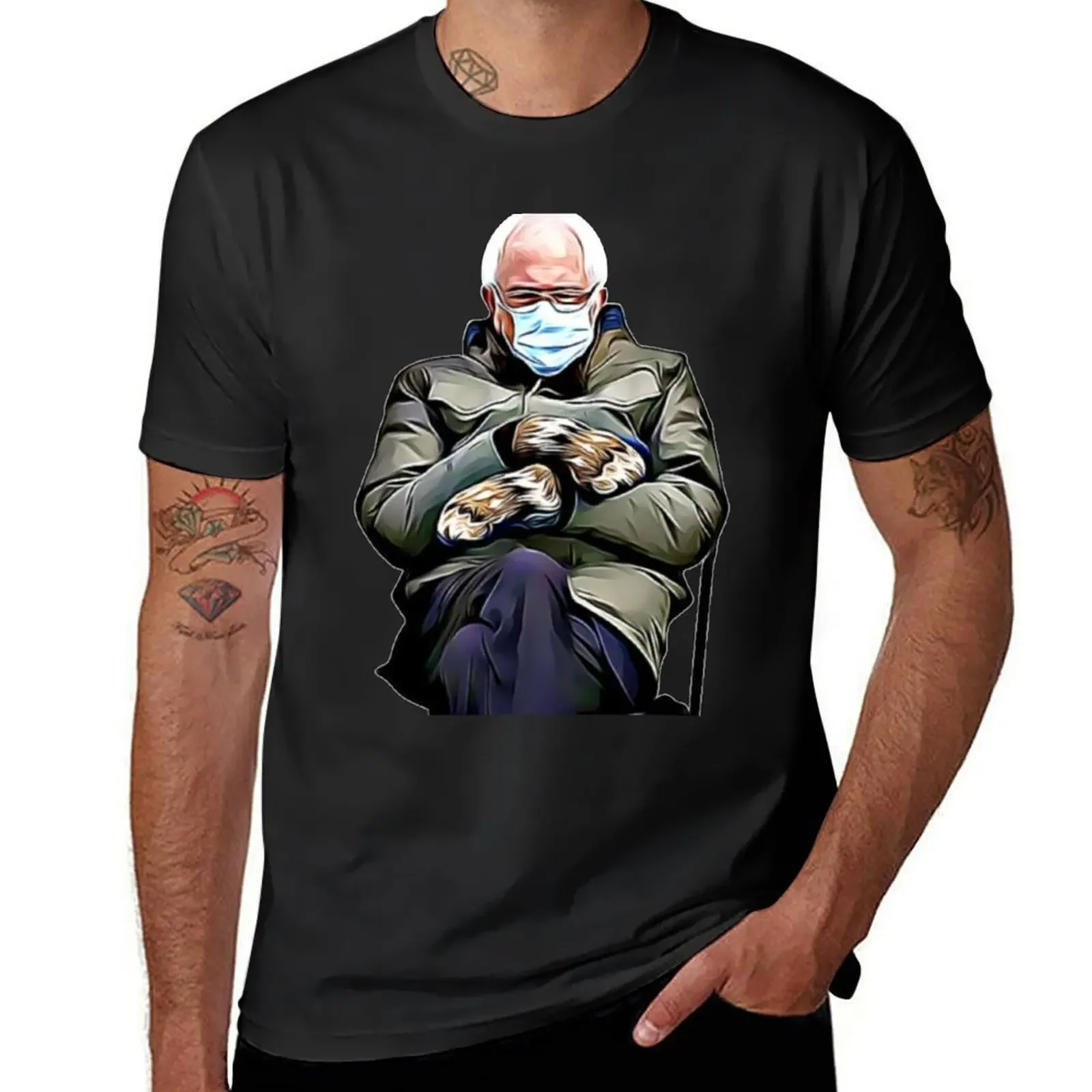 Bernie Sanders Mittens T-Shirt customizeds valentines clothes anime stuff quick drying luxury clothes men