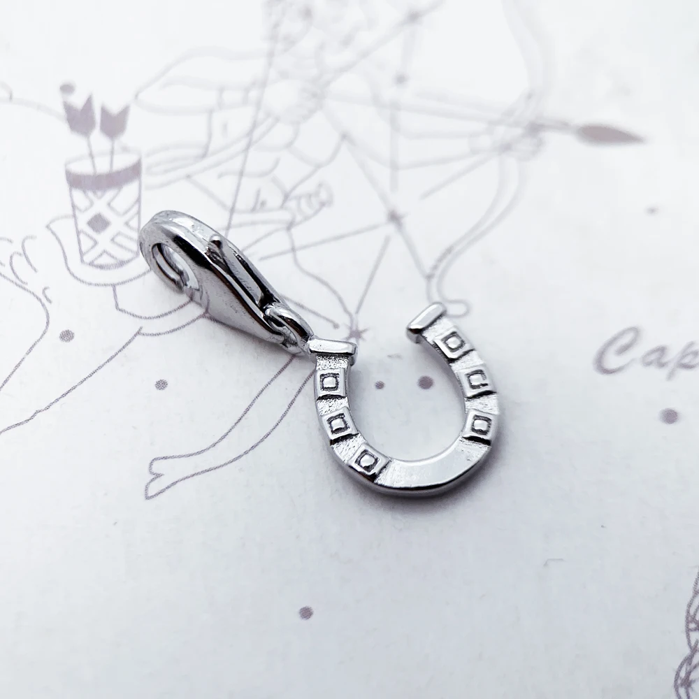 Colgante de herradura para hombres y mujeres, joyería de moda de la suerte de Plata de Ley 925 para primavera