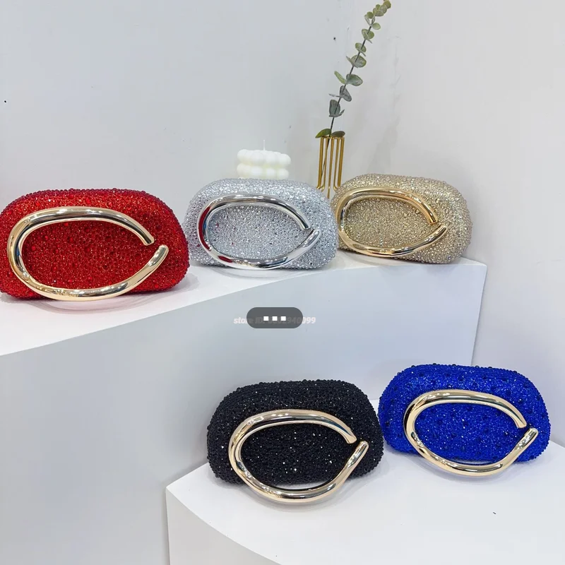 Bolso de Mano Tipo Clutch con Cierre Metálico Dorado para Mujer, para Fiestas, Bodas, Color Rojo Oscuro y Beige, Nueva Moda Chic Primavera 2025