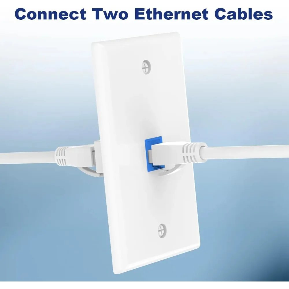 1PC Cat6 RJ45 Keystone Jack Wall Plate Female to Female Inline Coupler Insert Ethernet Faceplate For LAN Network Cabling Wiring