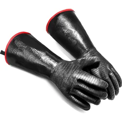 Heat Resistant Gloves for Grill BBQ, Waterproof Long Sleeve Pit Grill Gloves for Fryer, Baking, Oven,Smoker,Fireproof