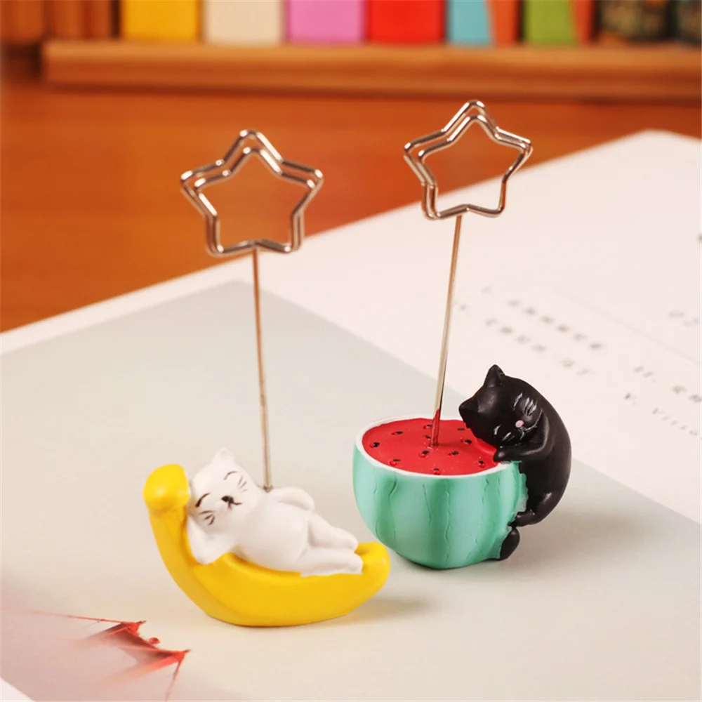 Creative Cartoon Cactus Resin Card Holder Postcards Holder Photo Memo Sticky Notes Holder