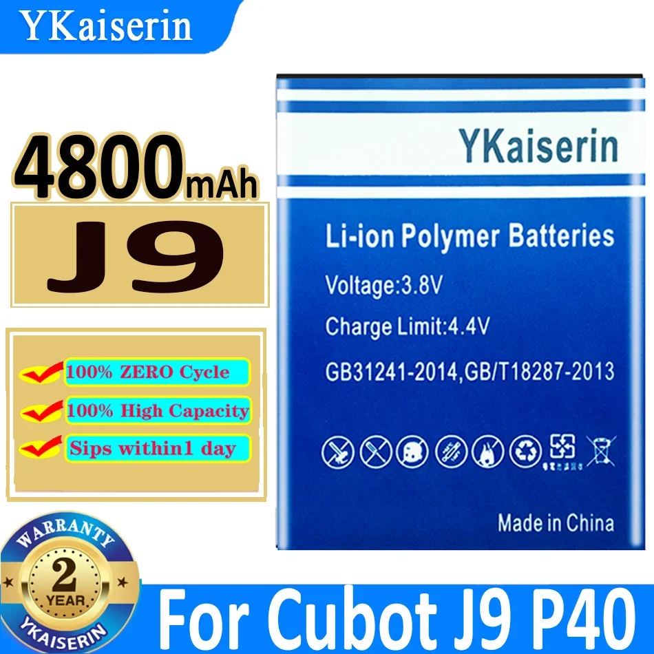 YKaiserin Battery J 9 4800mAh for Cubot J9 P40 P 40 Bateria + Tracking Number